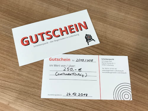 Geschenk-Gutschein Bogenladen Collenberg